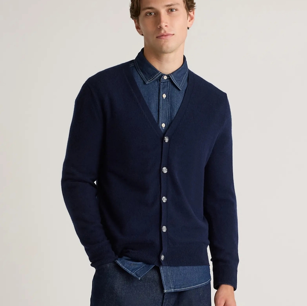 Quince Mongolian Cashmere Cardigan True Navy NWT
